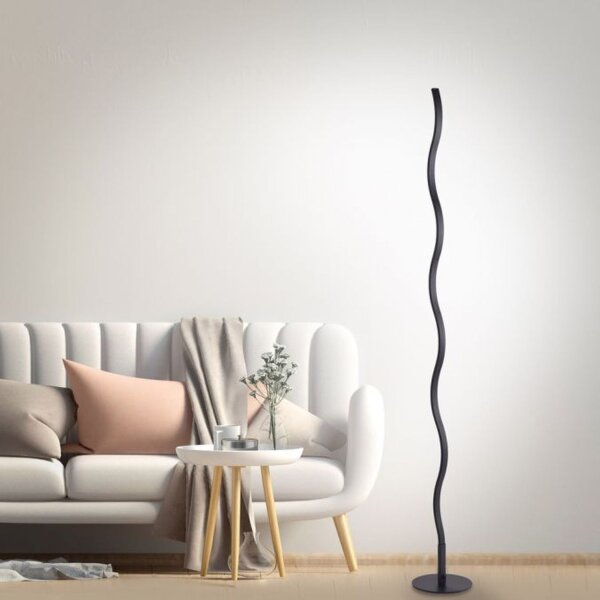 LED Lampadaire noir métal 120 cm 3000 K faible éblouissement