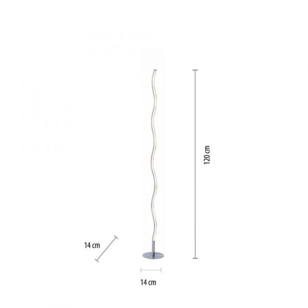 LED Stehlampe Metall in Stahl 120 cm 3000 K blendarm