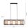 Pendelleuchte Stoff Metall Beige Schwarz E27 80 cm lang