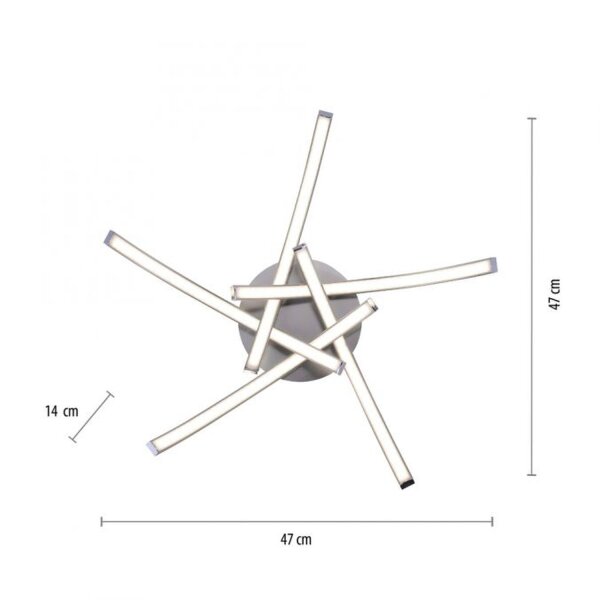 LED Deckenleuchte Metall in Stahl 3000 K 445 lm L:47 cm