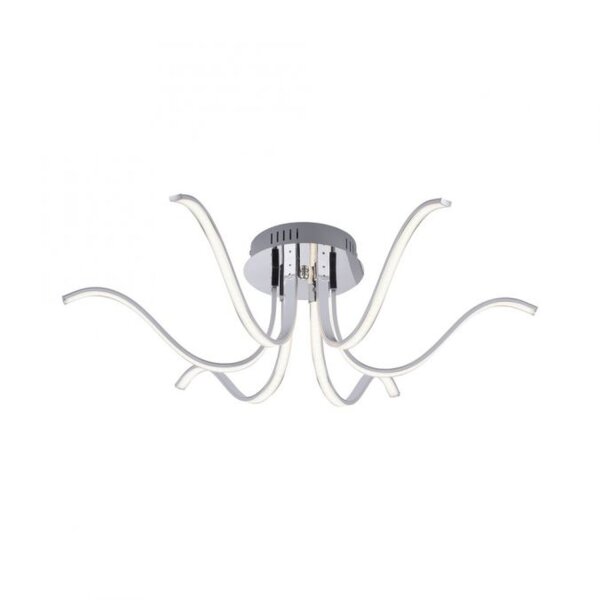 Plafonnier LED métal chromé 3000 K 4 W L:67 cm