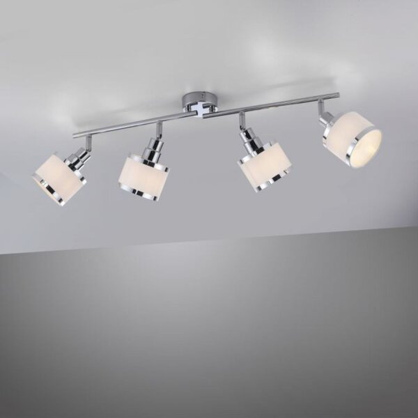 Verstellbarer Deckenspot Chrom 4-flammig E14 78 cm