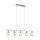 Suspension longue métal chrome 5 flammes E14 90 cm