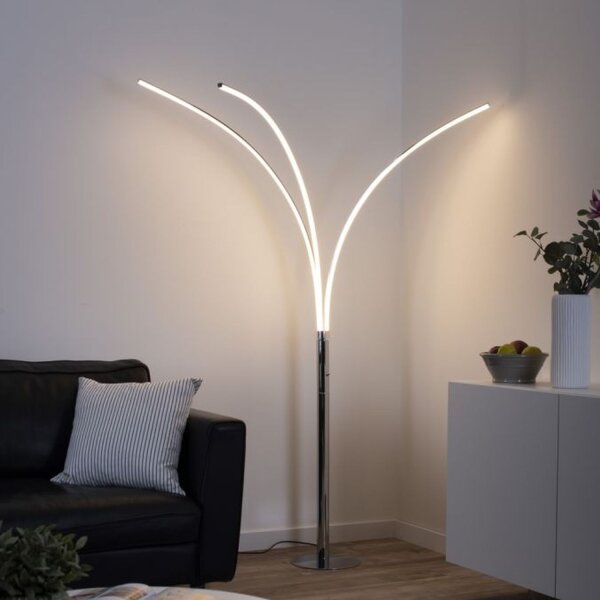 Lampe LED en arc chromée métal 6 W 733 lm 215 cm XXL