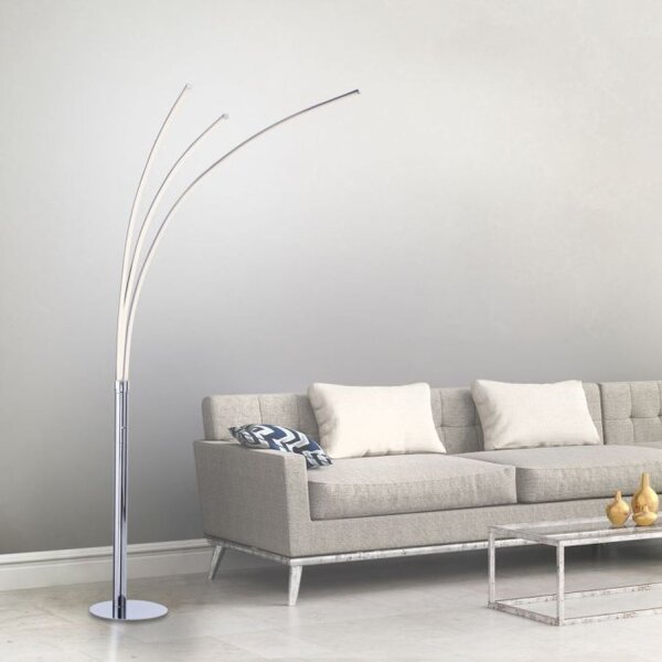 Lampe LED en arc chromée métal 6 W 733 lm 215 cm XXL