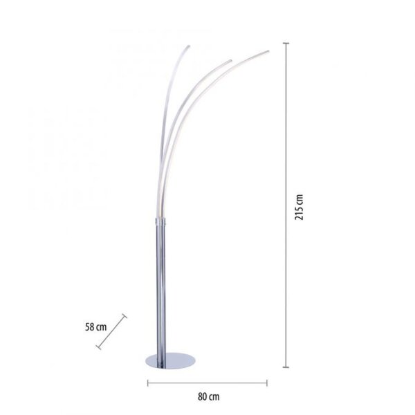 Lampe LED en arc chromée métal 6 W 733 lm 215 cm XXL