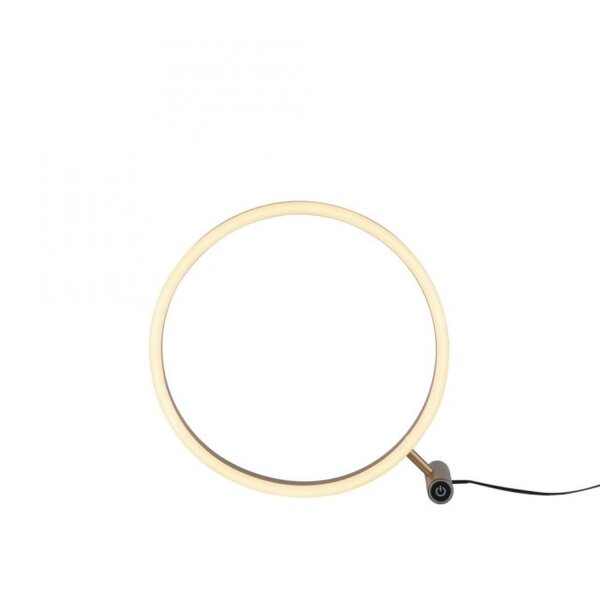 Dimmbare LED Tischlampe Touch 28 cm Ring in Messing