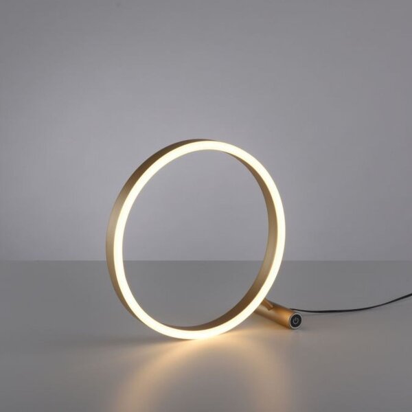 Dimmbare LED Tischlampe Touch 28 cm Ring in Messing