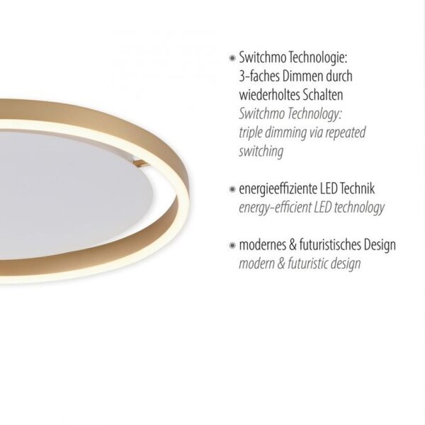 LED Deckenlampe Metall Ø39,3 cm 20 W dimmbar in Messing