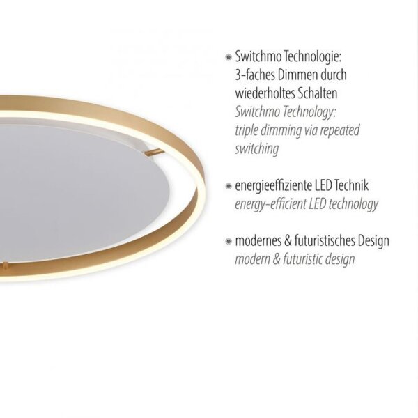 LED Deckenlampe dimmbar Ø58,5 cm 3650 lm in Messing