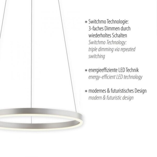 Lampe à suspension LED à intensité variable Aluminium Métal Ø39,3 cm 20 W
