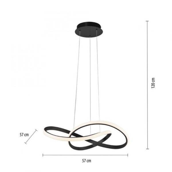 Dimmbare LED Hängeleuchte Metall Schwarz 3000 K L:57 cm