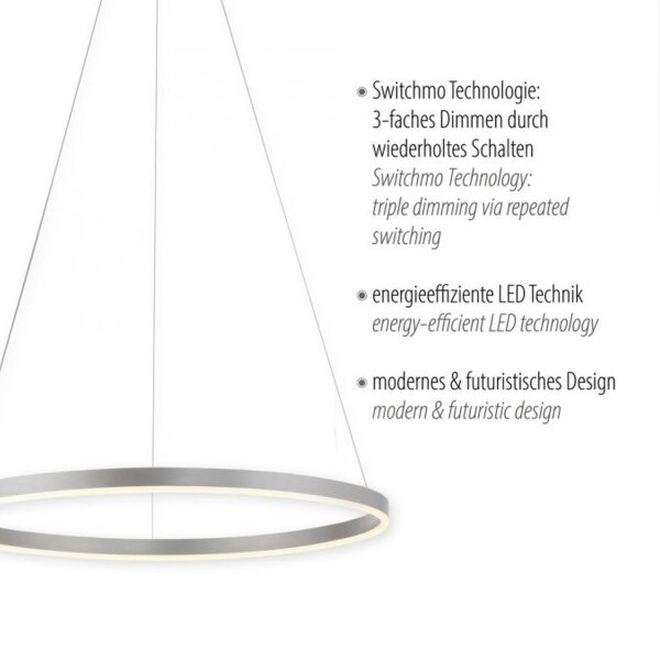 Suspension LED à intensité variable en aluminium Ø58,5 cm 3000 K