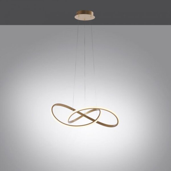 Dimmbare LED Hängeleuchte in Messing 3000 K L:57 cm