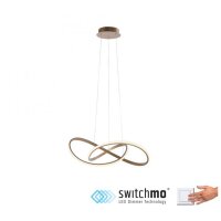 Dimmbare LED Hängeleuchte in Messing 3000 K L:57 cm