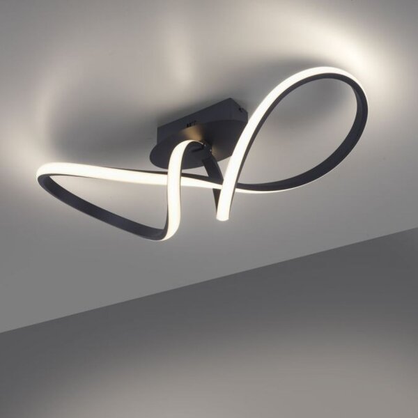 Dimmbare LED Deckenlampe Metall Schwarz 3000 K warmweiß