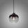 Lampe à suspendre Abat-jour en verre Gris fumé Noir E27 Ø19 cm rond