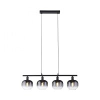 Suspension verre métal gris fumé noir E14...