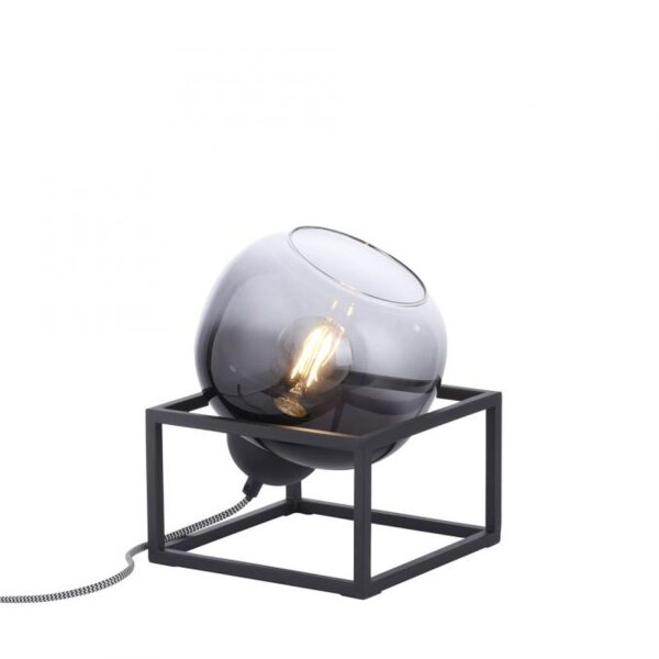 Lampe de table Abat-jour en verre Gris fumé Noir E27 23 cm petit