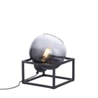 Lampe de table Abat-jour en verre Gris fumé Noir...