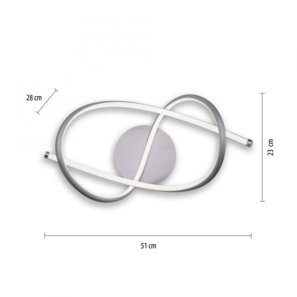 Lampe de plafonnier LED incurvée en acier 3000 K blanc chaud