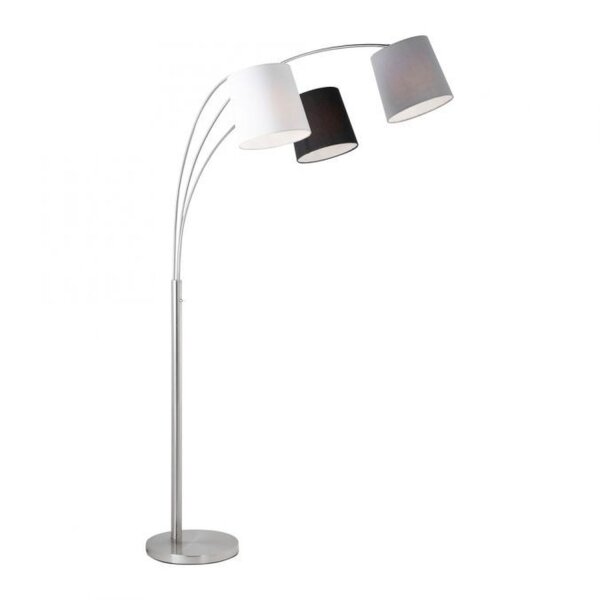 Confortable lampe à arc métal tissu E27 190 cm 3-flmg