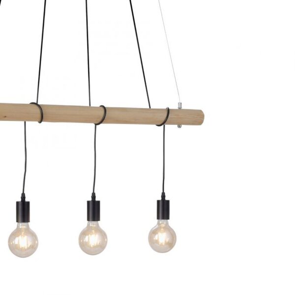 Suspension longue poutre en bois 100 cm incl E27 2700 K