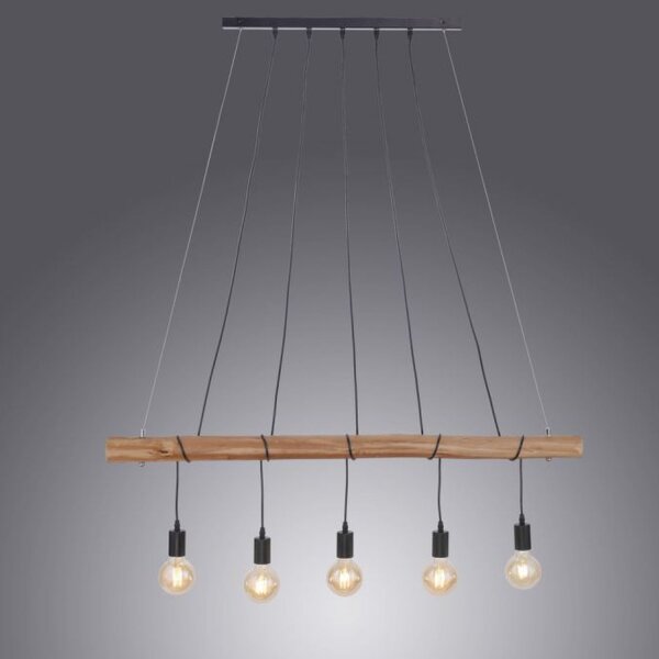 Suspension allongée en bois 110 cm E27 Scandinave