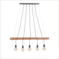Suspension allongée en bois 110 cm E27 Scandinave