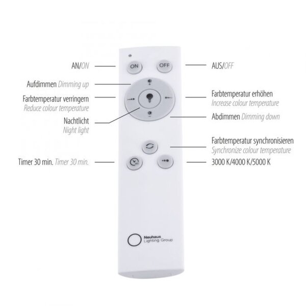 Plafonnier LED Variateur 40 W 3600 lm Télécommande