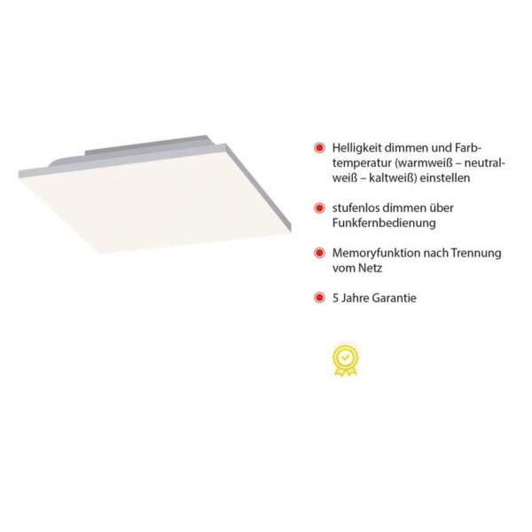 Plafonnier LED Blanc Variateur 20 W Télécommande