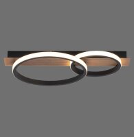 LED Deckenlampe Holz Metall Natur Schwarz 53 cm 3200 lm