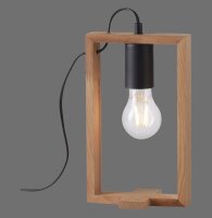 Lampe de table naturelle bois métal 28,5 cm E27 Retro