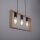 Lampe à suspendre naturelle Rétro Bois Métal L:69 cm 3-flmg