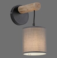 Applique confortable Abat-jour en tissu Bois H:29,5 cm E27