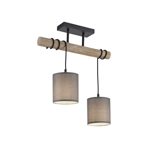 Plafonnier pauvre en bois poutre tissu 47,5 cm de long