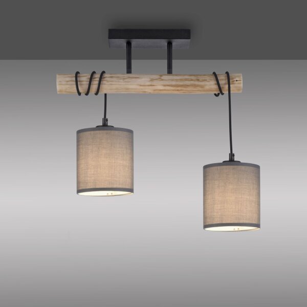 Plafonnier pauvre en bois poutre tissu 47,5 cm de long