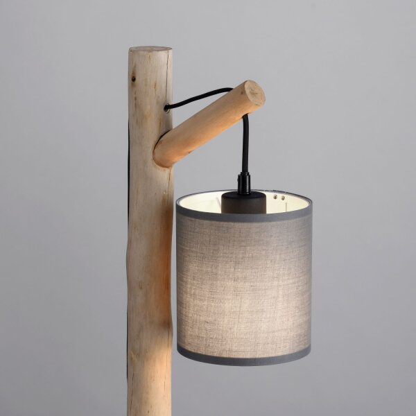 Gemütliche Tischleuchte Stoffschirm Holz H:52,5 cm