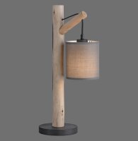 Gemütliche Tischleuchte Stoffschirm Holz H:52,5 cm