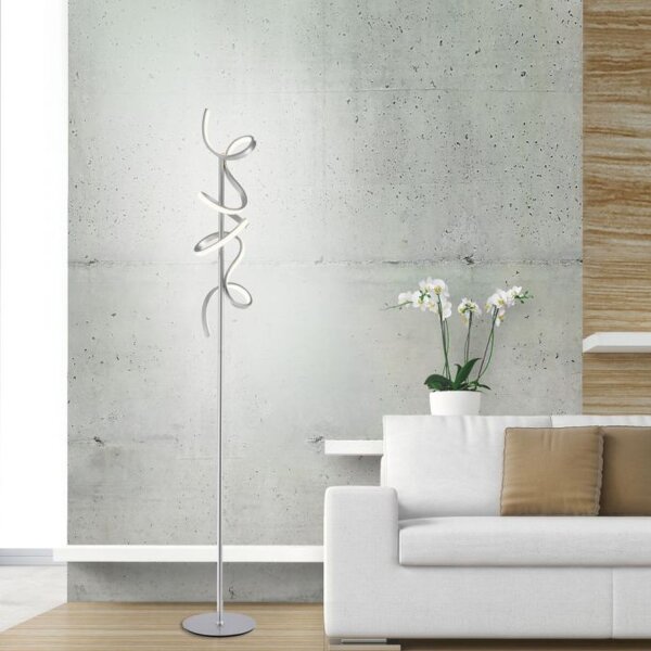 Lampadaire LED à intensité variable en métal 156 cm 3000 K en argent