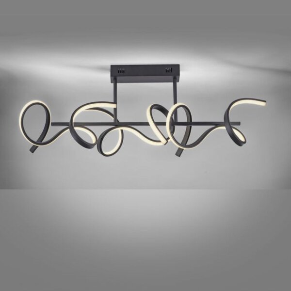 Dekorative LED Deckenleuchte Schwarz 1300 lm L:82 cm
