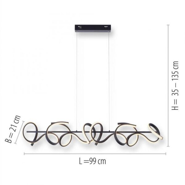 LED Pendelleuchte dimmbar Schwarz 10 W 1330 lm L:99 cm