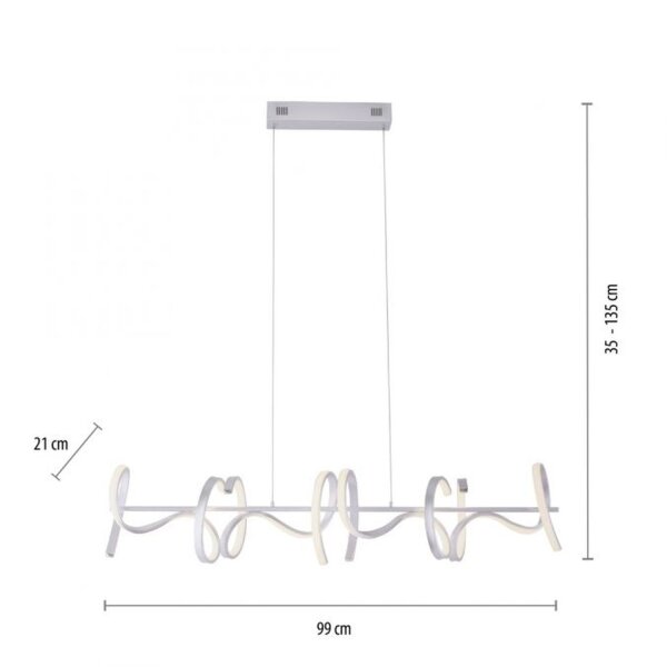 Suspension LED dimmable blanc 10 W 1330 lm L:99 cm