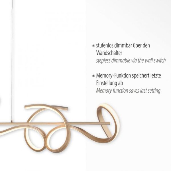 LED Pendelleuchte dimmbar 10 W 3000 K in Messing matt