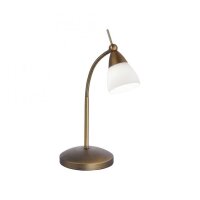 Lampe de table LED flexible en verre laiton antique...