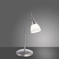 Flexible LED Tischlampe in Stahl Glas 3000 K dimmbar