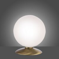 LED Tischleuchte in Altmessing Glaskugel 3 W dimmbar