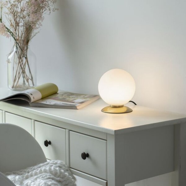 Lampe de table LED en laiton Abat-jour en verre 3000 K dimmable