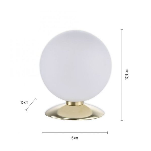 Lampe de table LED en laiton Abat-jour en verre 3000 K dimmable