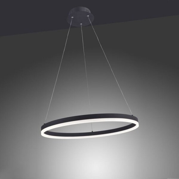 Suspension LED Anthracite dimmable 3000 K Ø60 cm Anneau
